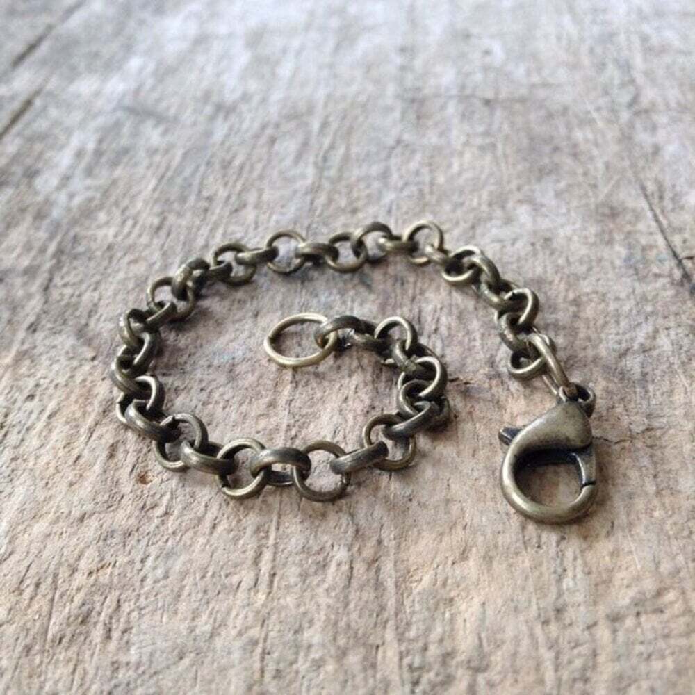 4 INCHES Antique Brass Chain Extender, Necklace Chain Extension - 5mm thick